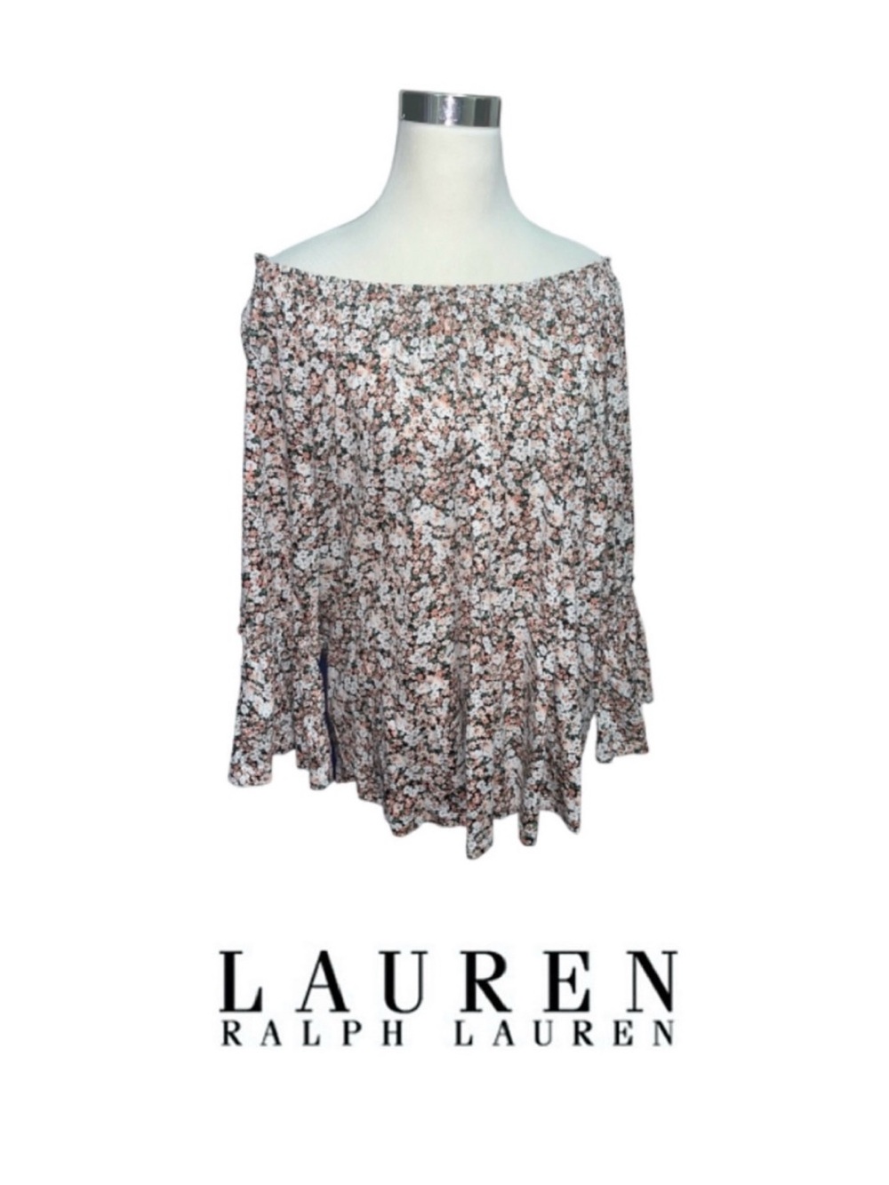 LAUREN Ralph Lauren Calico Bell Sleeve Top